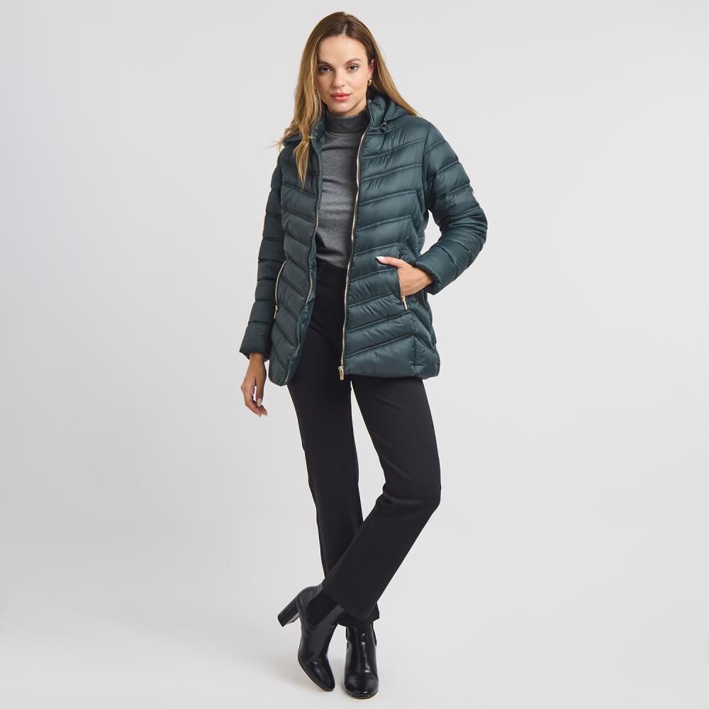 Parka Regular Cuello Alto Con Capucha Mujer Kimera image number 1.0