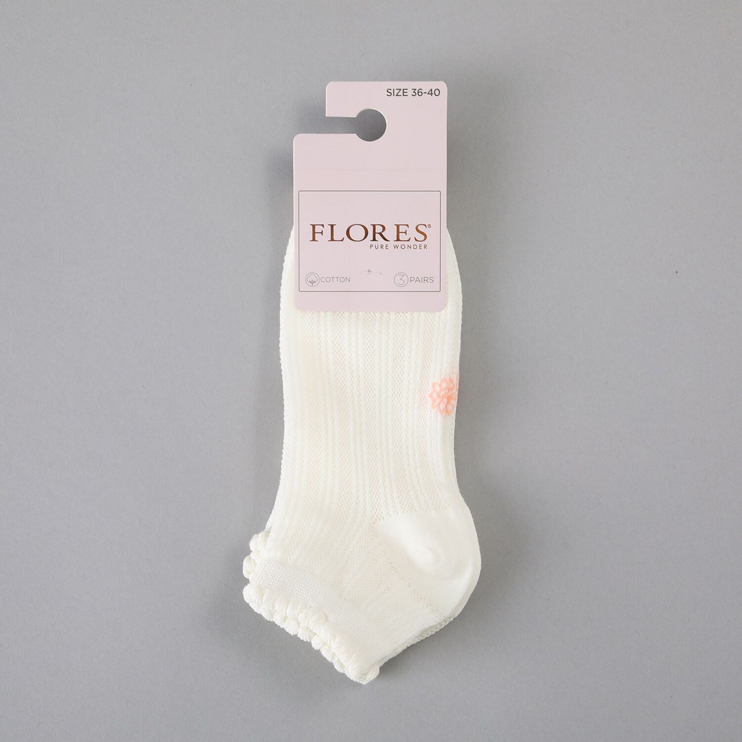 Calcetin 3x Pack Corto Textura Flores Mujer 50776-35 image number 0.0