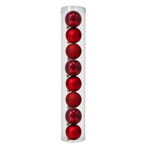 8 Esferas Navideñas Bambalinas 8 Cm Rojas Bolas Decoracion 8 Esferas Navideñas Bambalinas 8 Cm Rojas Bolas Decoracion