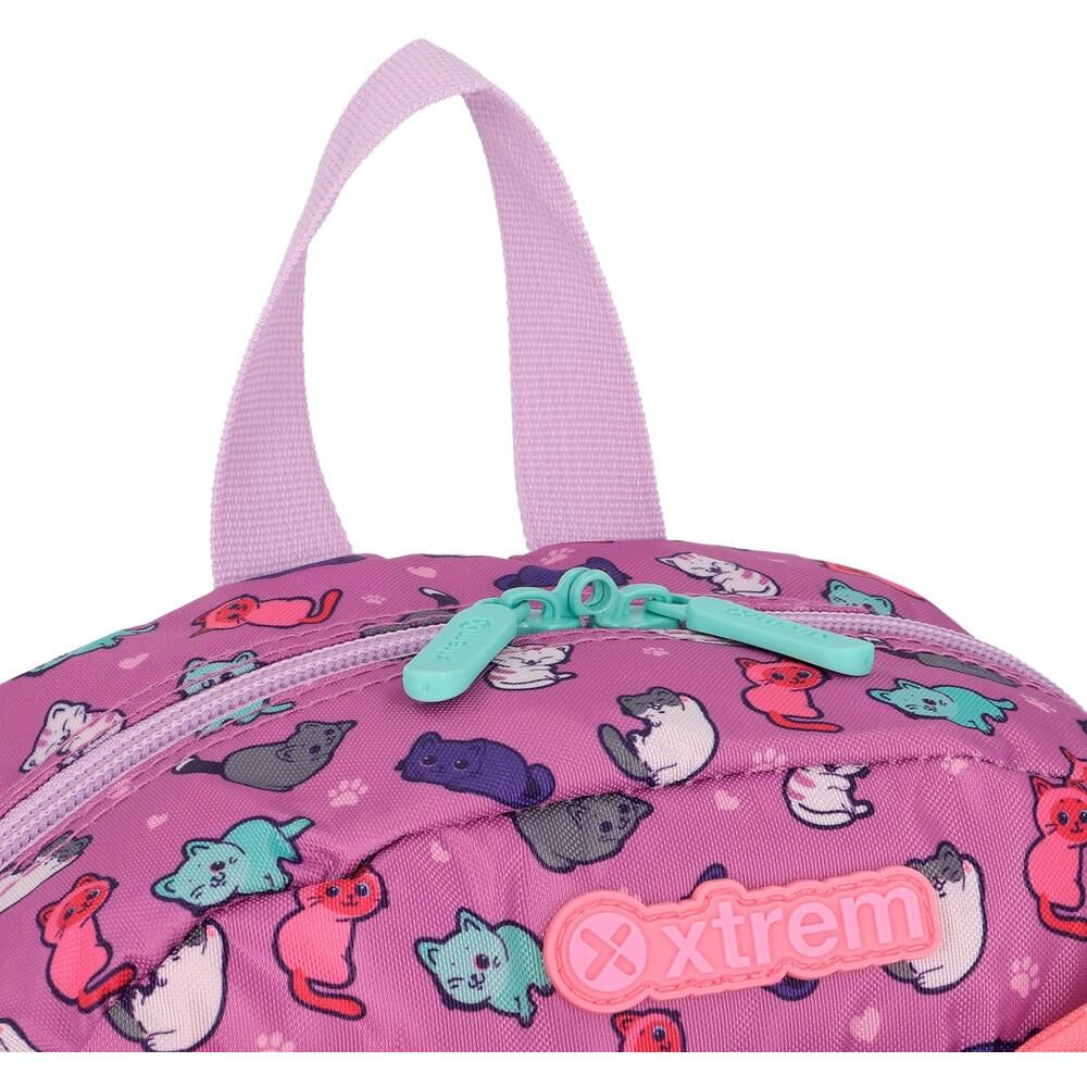 Mochila Xtrem Kinder 6xt Gatos Morado image number 7.0
