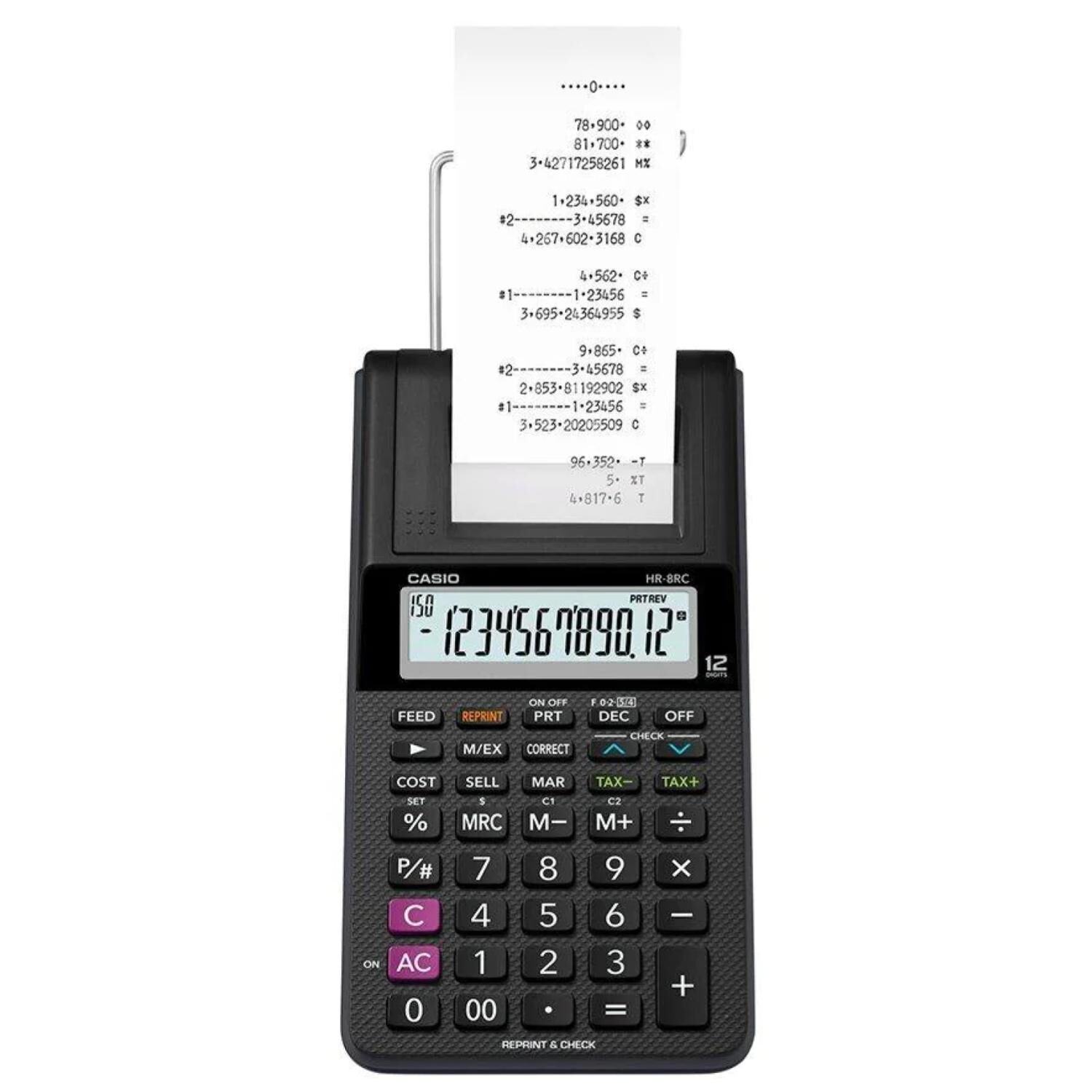 Calculadora De Impresion 10 Funciones Negro Hr-8rc-we image number 0.0