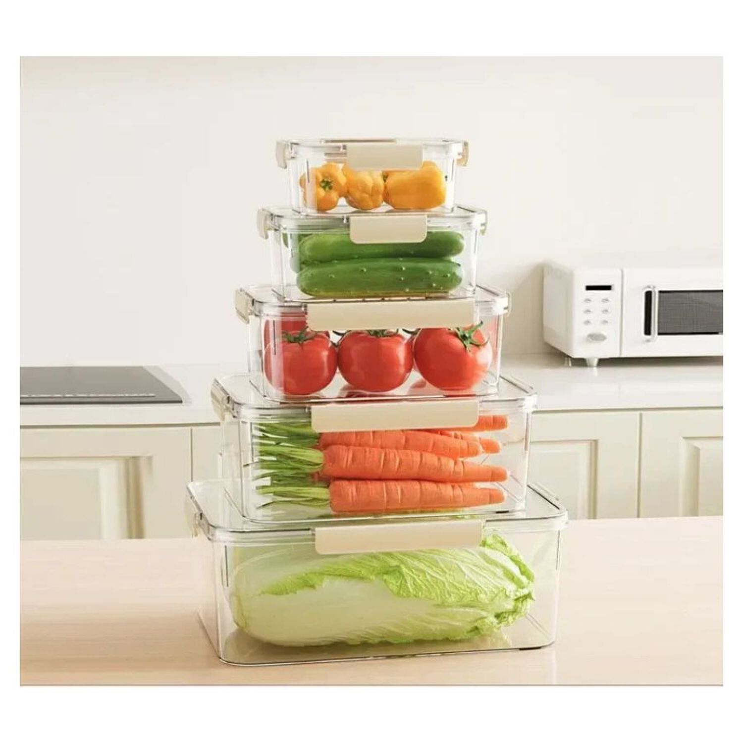 Set Recipientes Herm&eacute;ticos Fresh Easy Organizador Verduras image number 2.0
