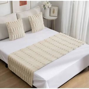 Set Piecera Premium + 2 Fundas Coj&iacute;n Crema