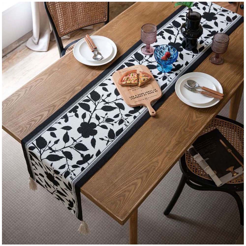 Camino De Mesa De Lino Tejido Con Dise&ntilde;o 35*180cm Mod03 image number 0.0