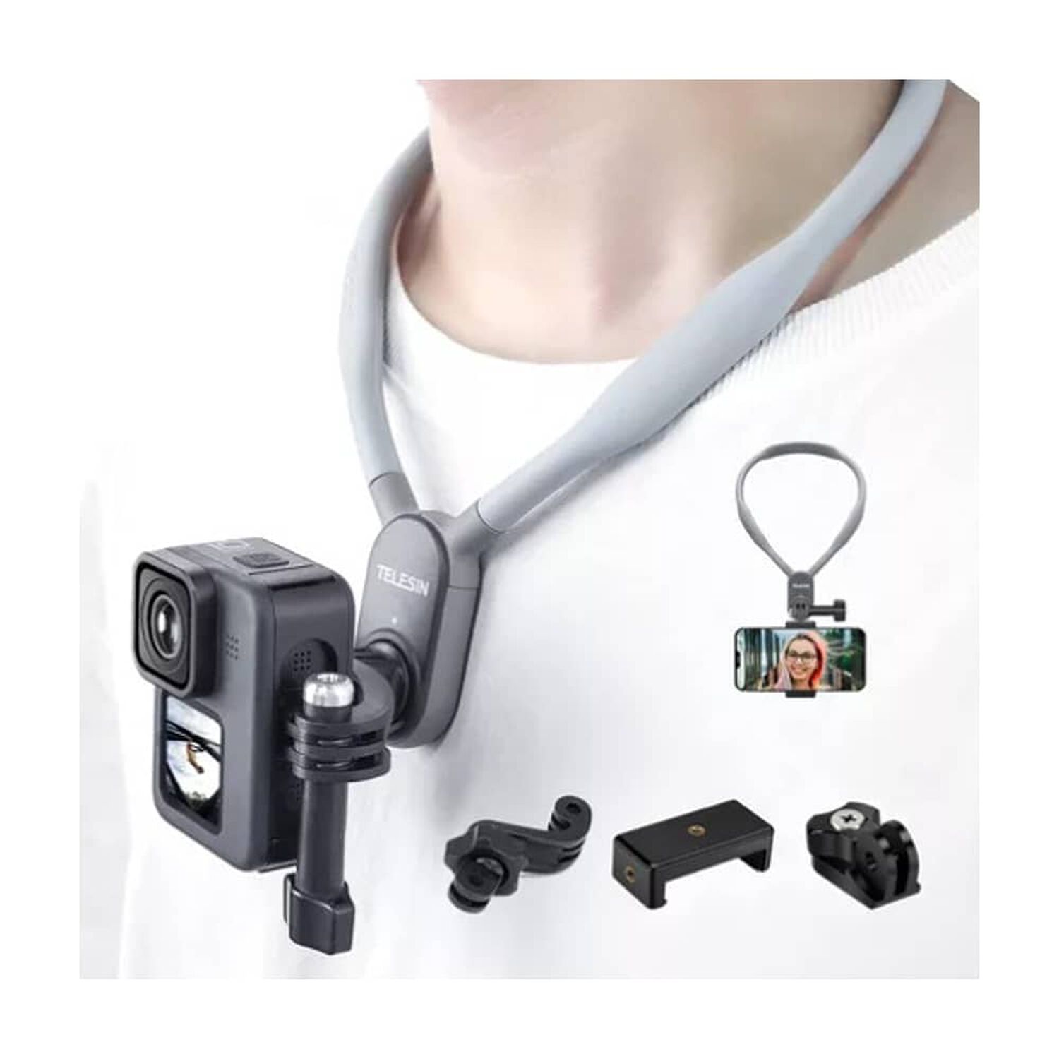 Soporte De Cuello Telesin Para Gopro Max, 12, 11, 10, 9 image number 0.0