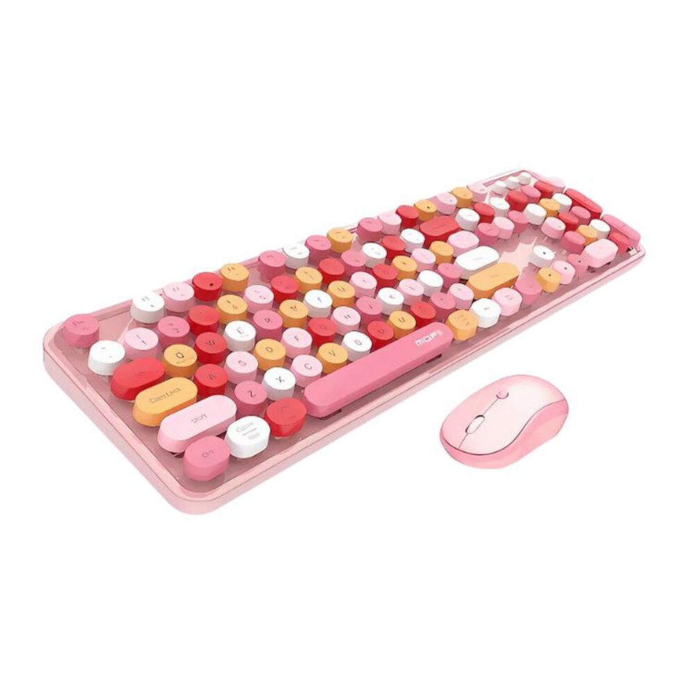 Teclado + Mouse Inalámbrico Lapiz Labial Retro Mujer image number 0.0