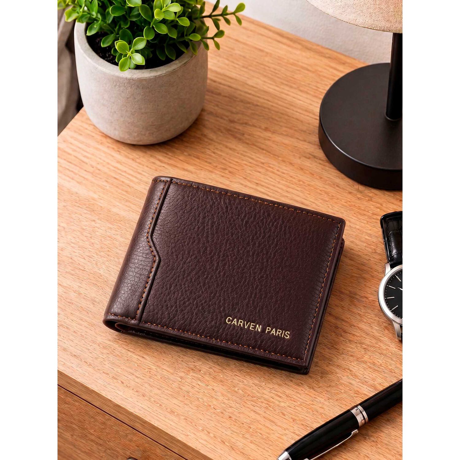 Billetera Hombre Dante Caf&eacute; Con Monedero Carven Paris image number 0.0