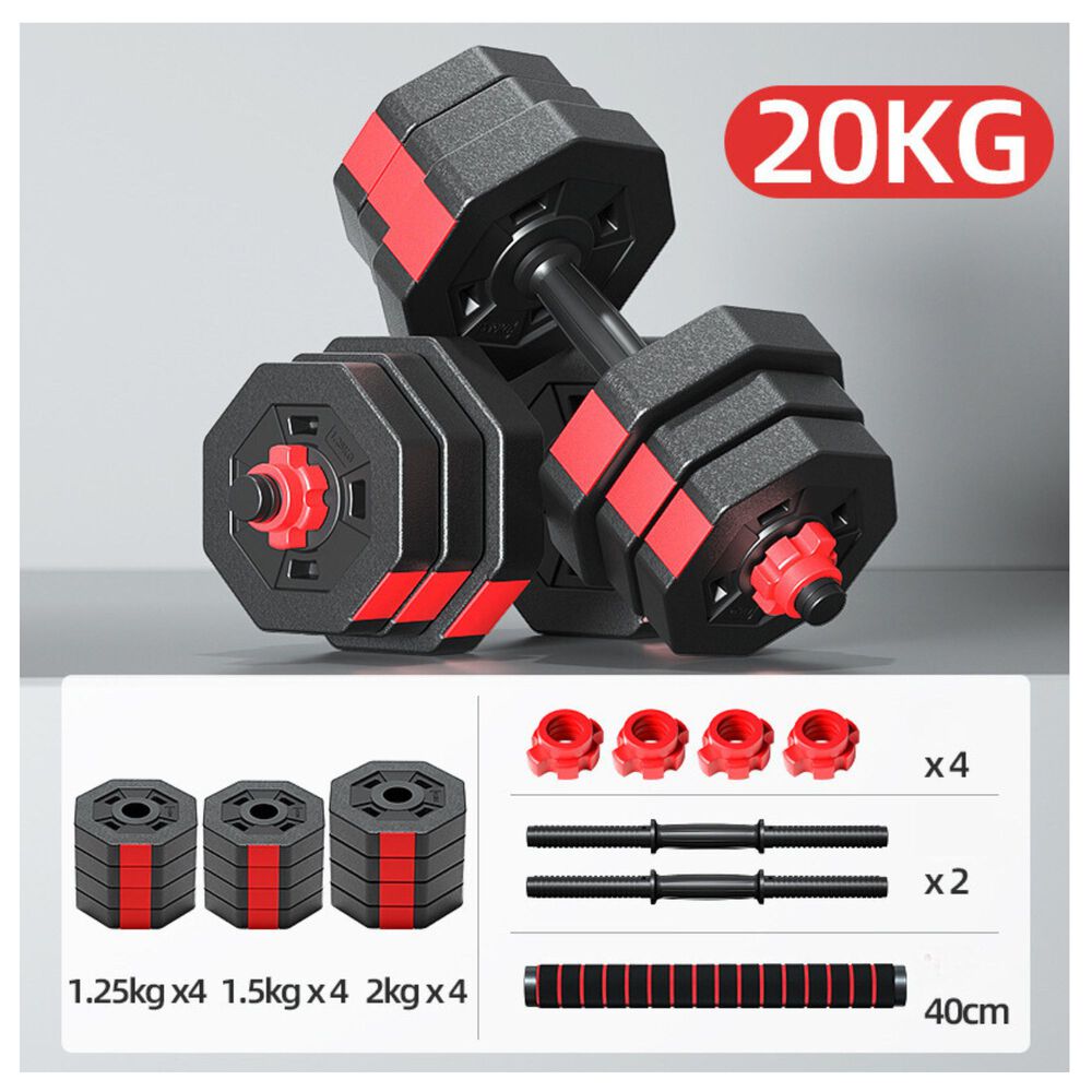 Set Mancuernas Barra Ajustables 20 Kg image number 2.0