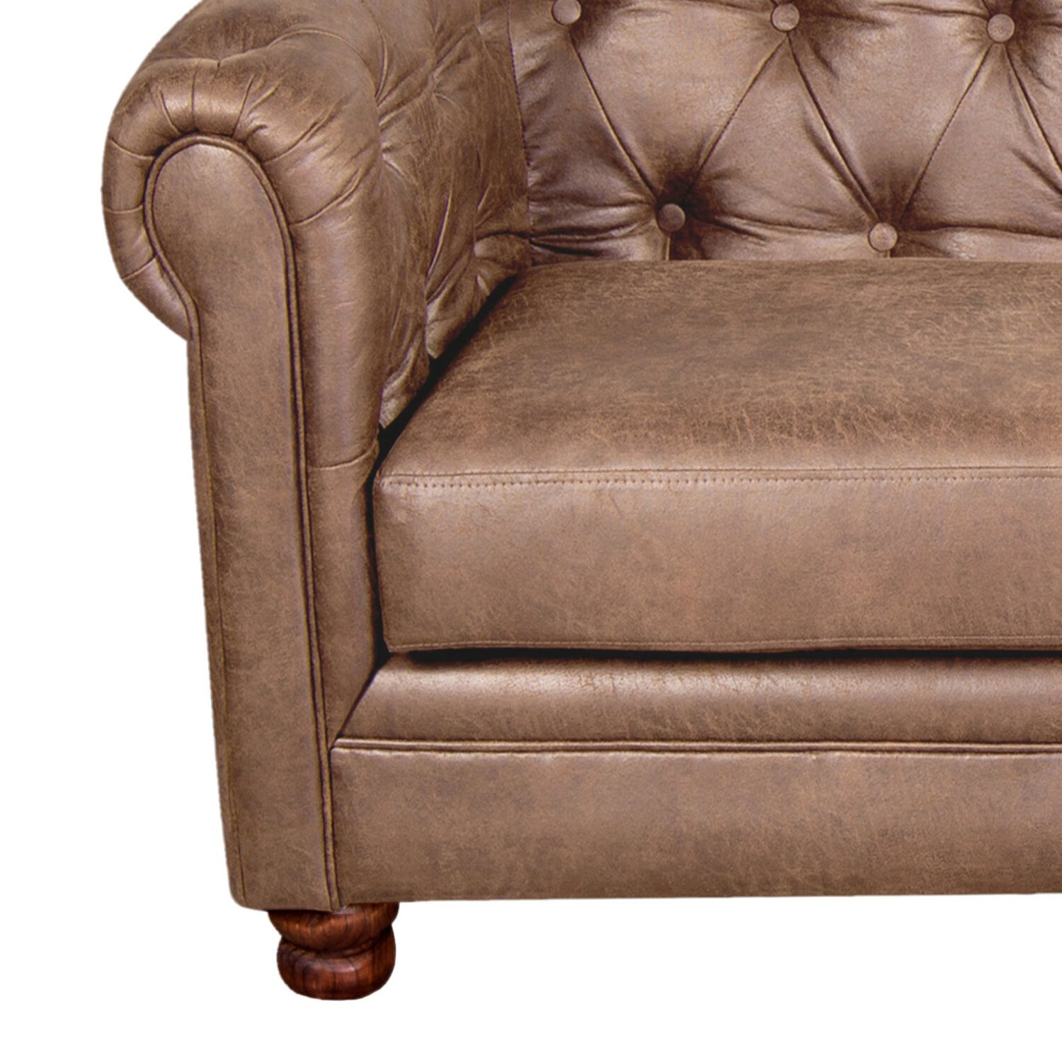 Sofa Florencia 3 Cuerpos Cuero Colorado Caramelo image number 1.0