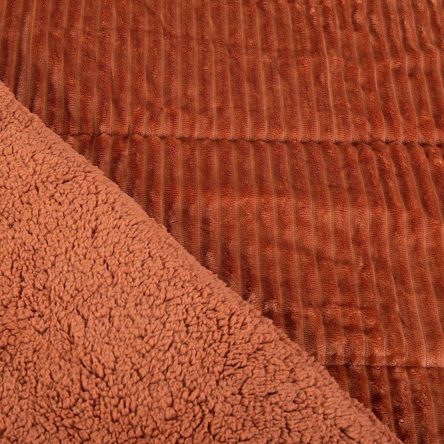 Plumon Corduroy Coral Sherpa Super King Caf&eacute; image number 1.0