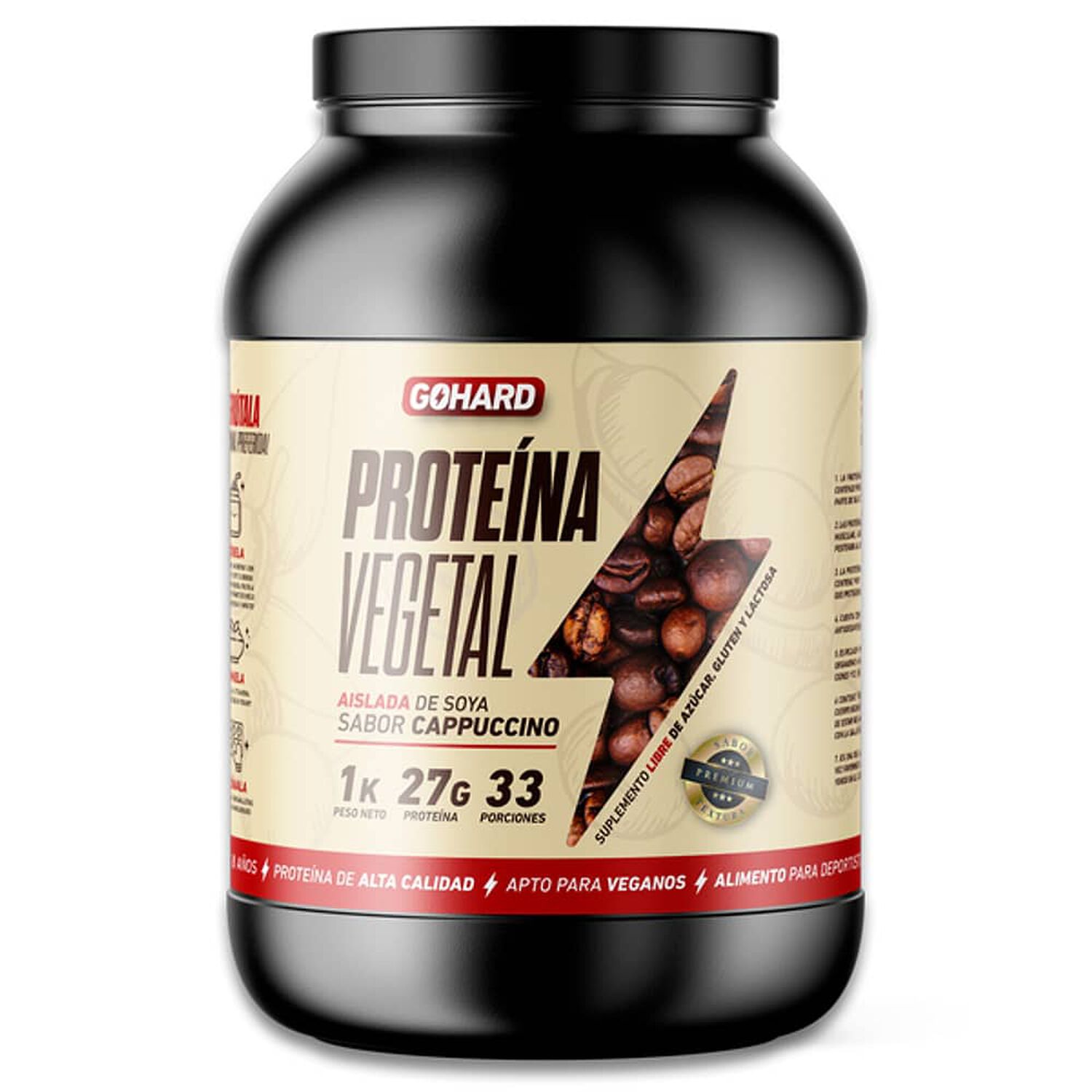 Prote&iacute;na Vegetal Soya Gohard 1kg Sabor Cappuccino image number 0.0