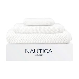 Set 3 Toallas Nautica Vis Cara+mano+cuerpo 100% Algod&oacute;n Alta Calidad Blanco