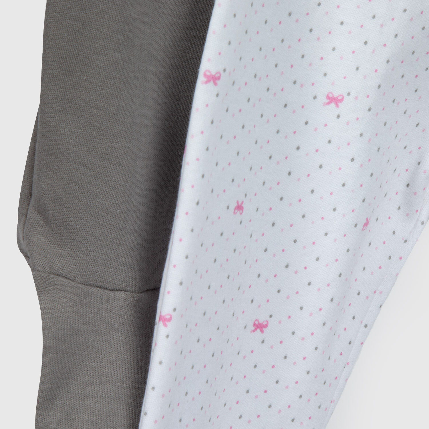 Pack Pantalones Blanco Gris Cinta Rosa Algod&oacute;n Peruano image number 1.0