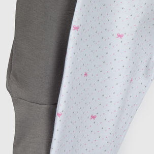 Pack Pantalones Blanco Gris Cinta Rosa Algodón Peruano