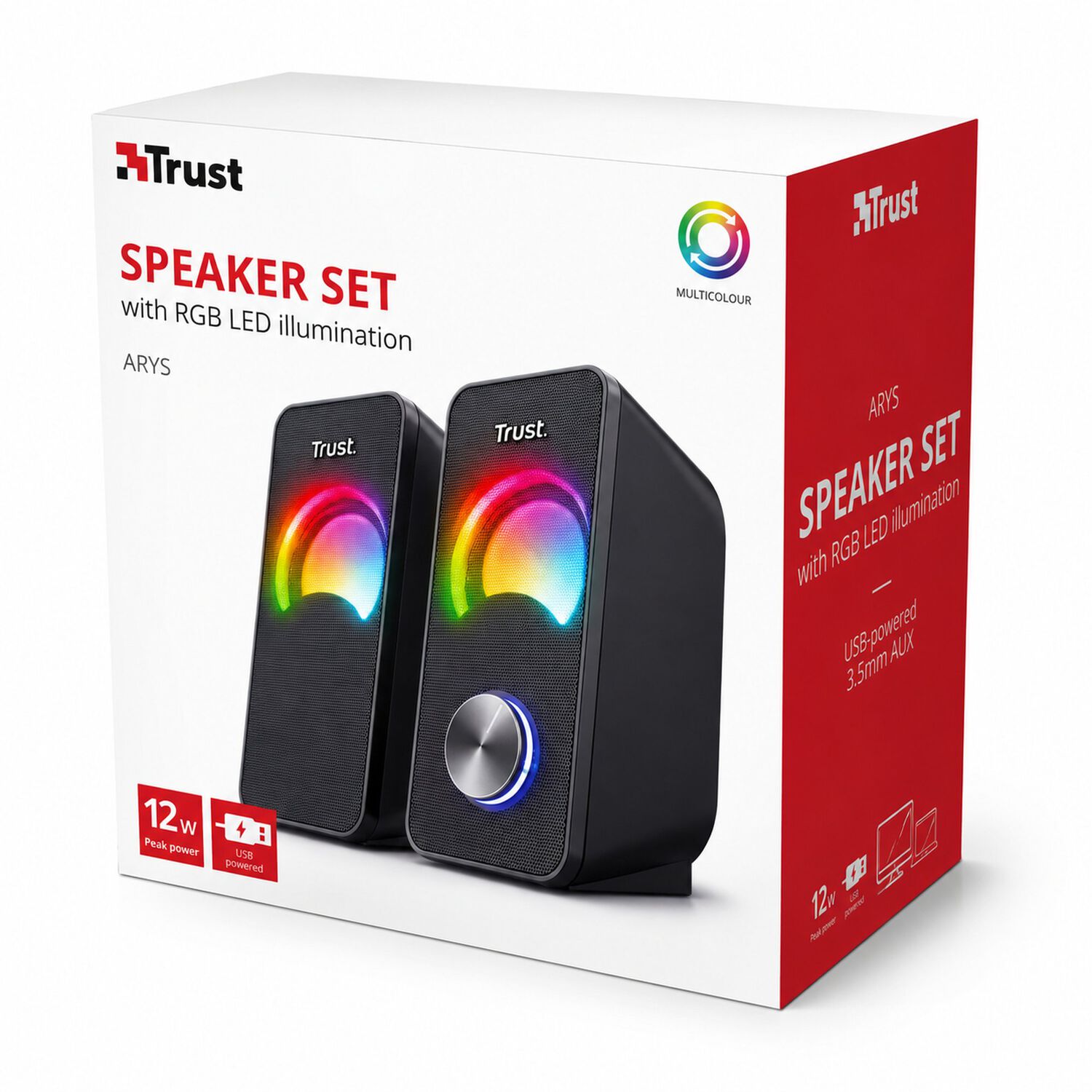 Parlantes Usb Con Luces Rgb De 12w De Escritorio Trust Arys image number 7.0
