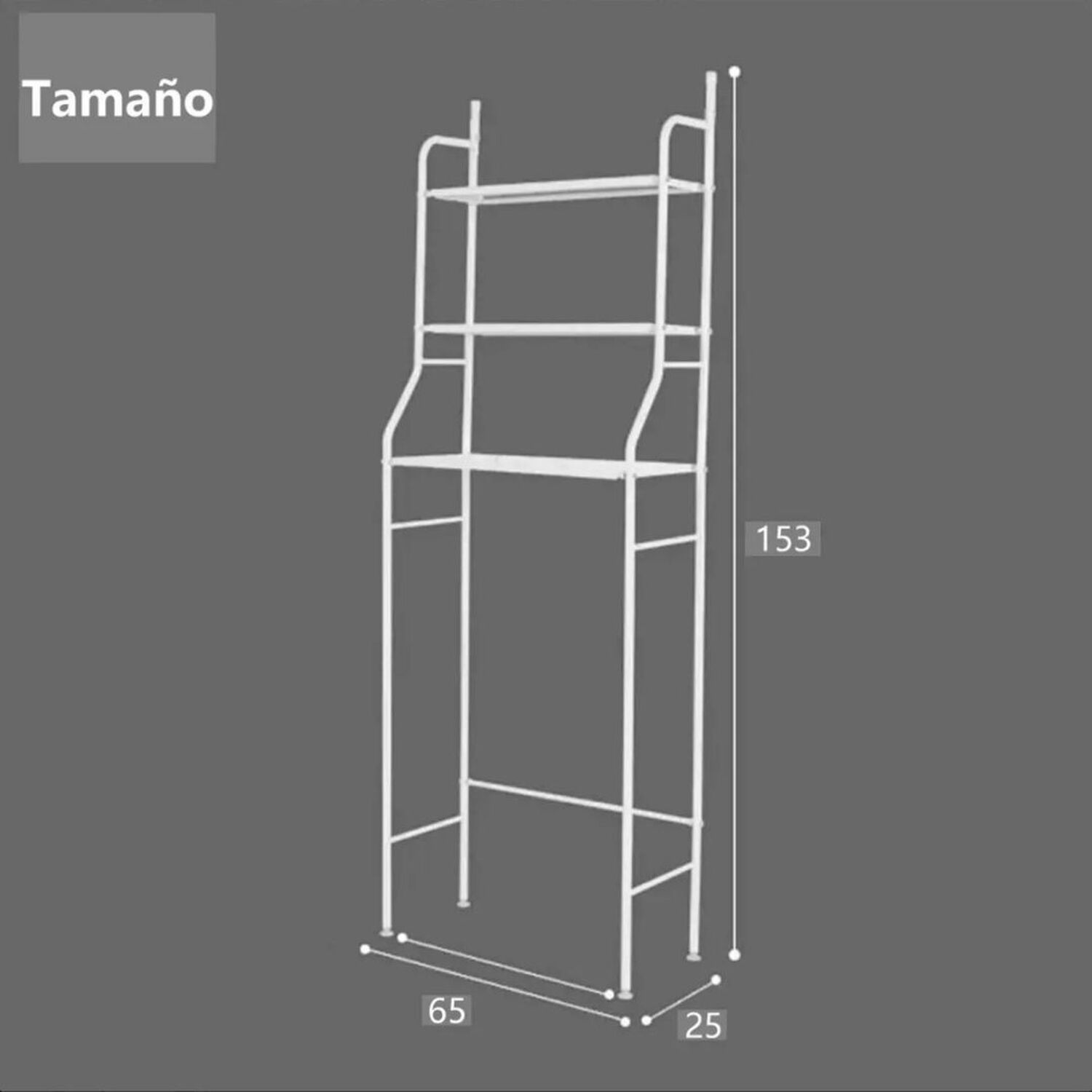 Organizador Estante De Lavadora Metalico Rack 3 Niveles image number 2.0