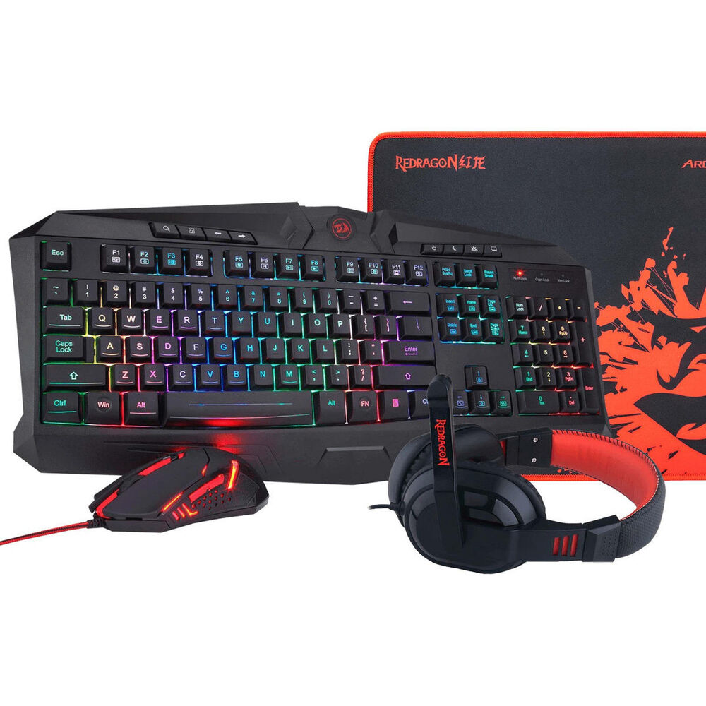 Kit Gamer Redragon Essentials 101 Mouse Teclado Audifono Pad image number 0.0