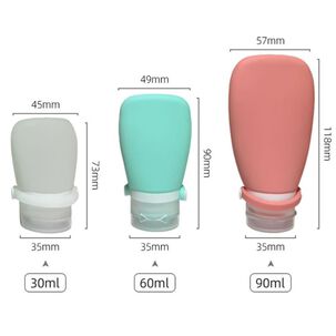 Set 3 Mini Botellas De Viaje Silicona Dispensador Crema