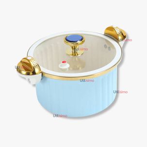 Olla De Micro Presi&oacute;n Esmalte Antiadherente Capacidad 12 Litros Color Azul