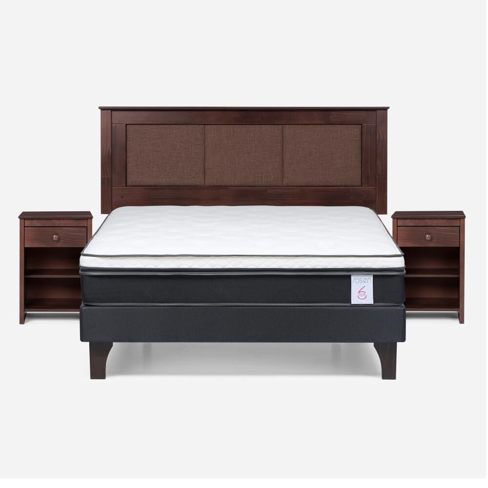 Cama Europea Rosen New Style 6 / 2 Plazas / Base Normal + Set De Maderas image number 0.0