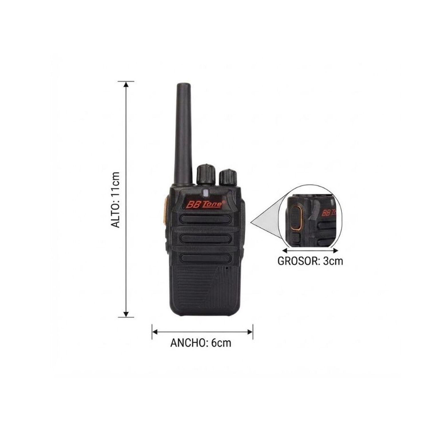 Radio Transmisor Walkie Talkie Bb Tone Recargable image number 3.0