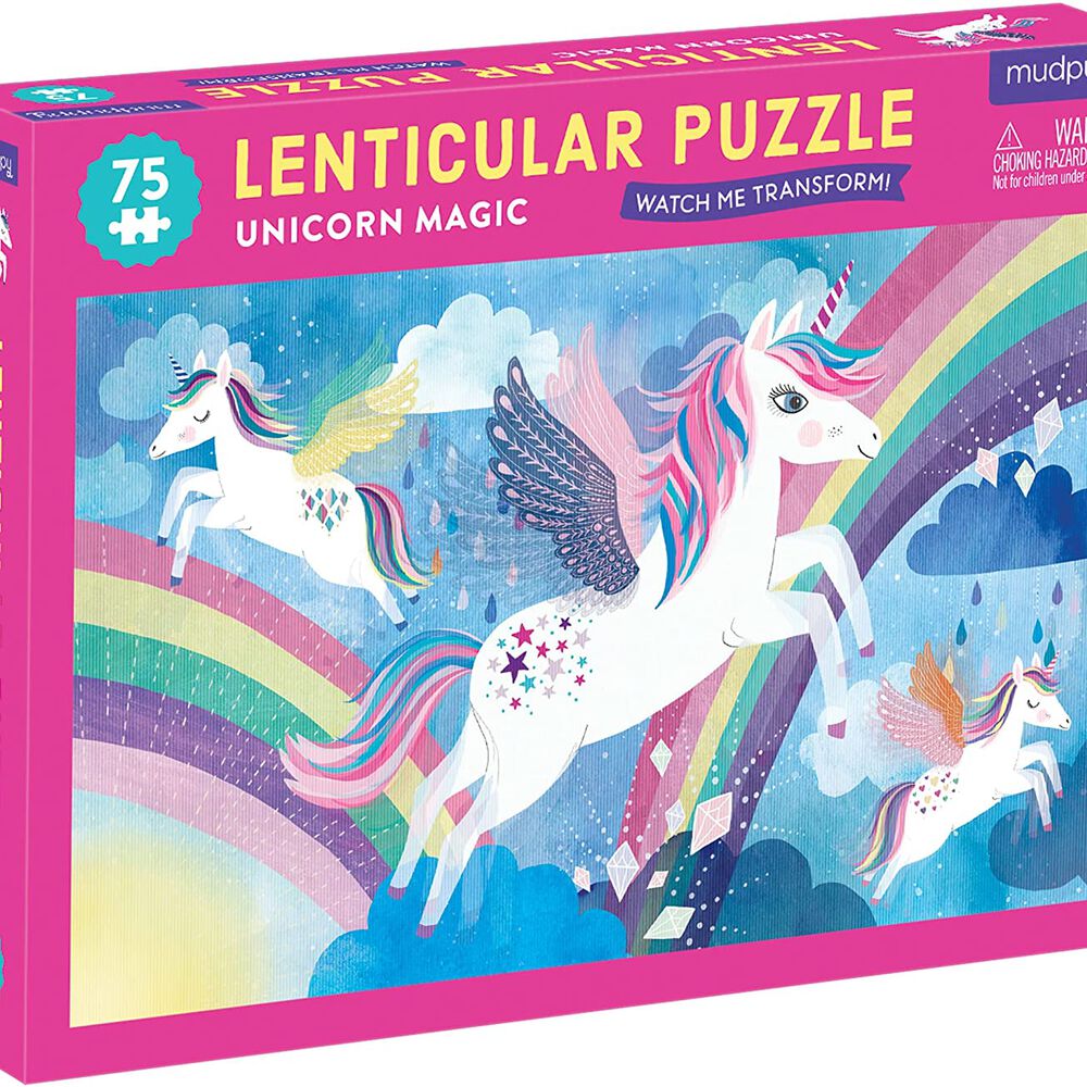 Puzzle 75pcs Lenticular Unicornio Magico Mudpuppy image number 0.0