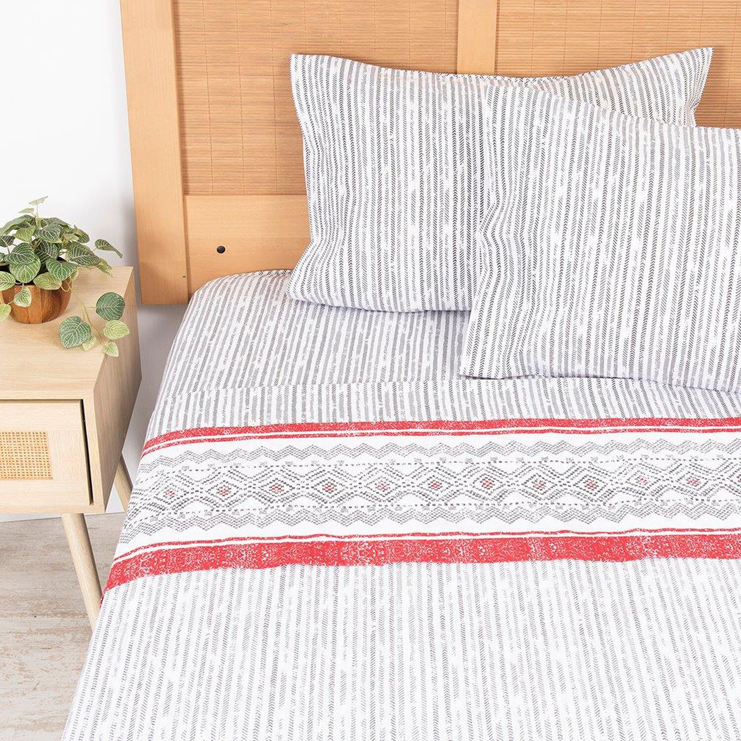 Sabana Estampada 144 Hilos King Snow image number 0.0