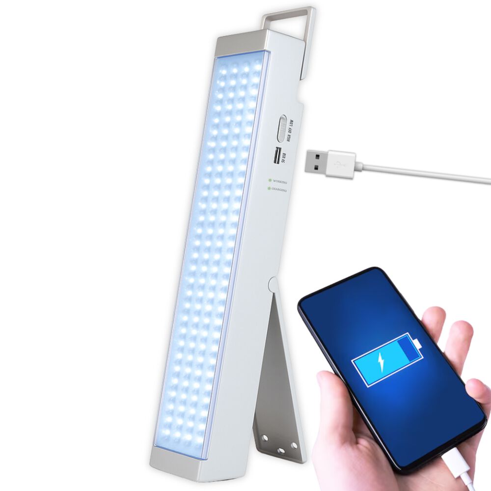 Lampara De Emergencia Recargable 160 Led 24hrs Con Powerbank image number 0.0