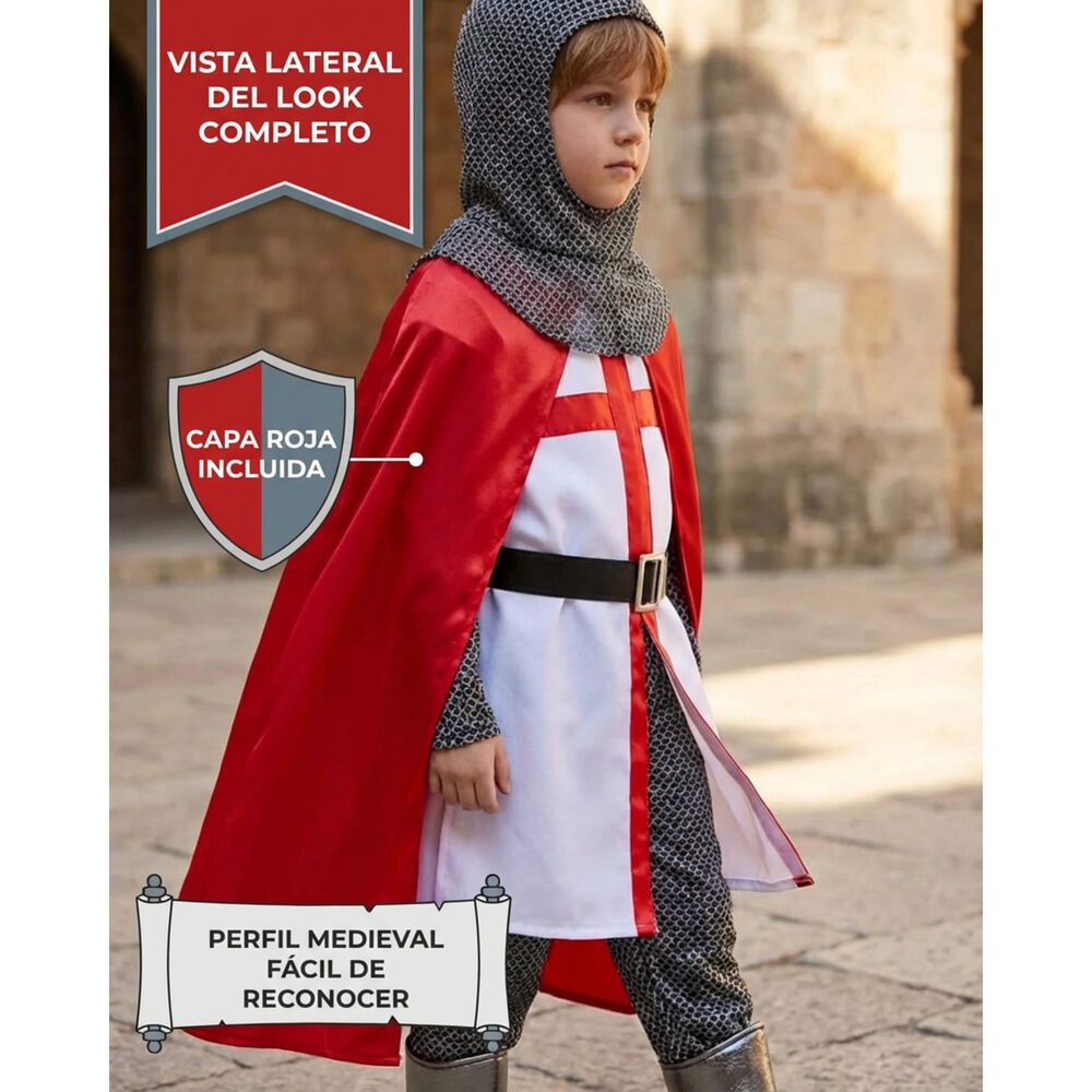 Disfraz Infantil Caballero Templario Edad Media image number 4.0