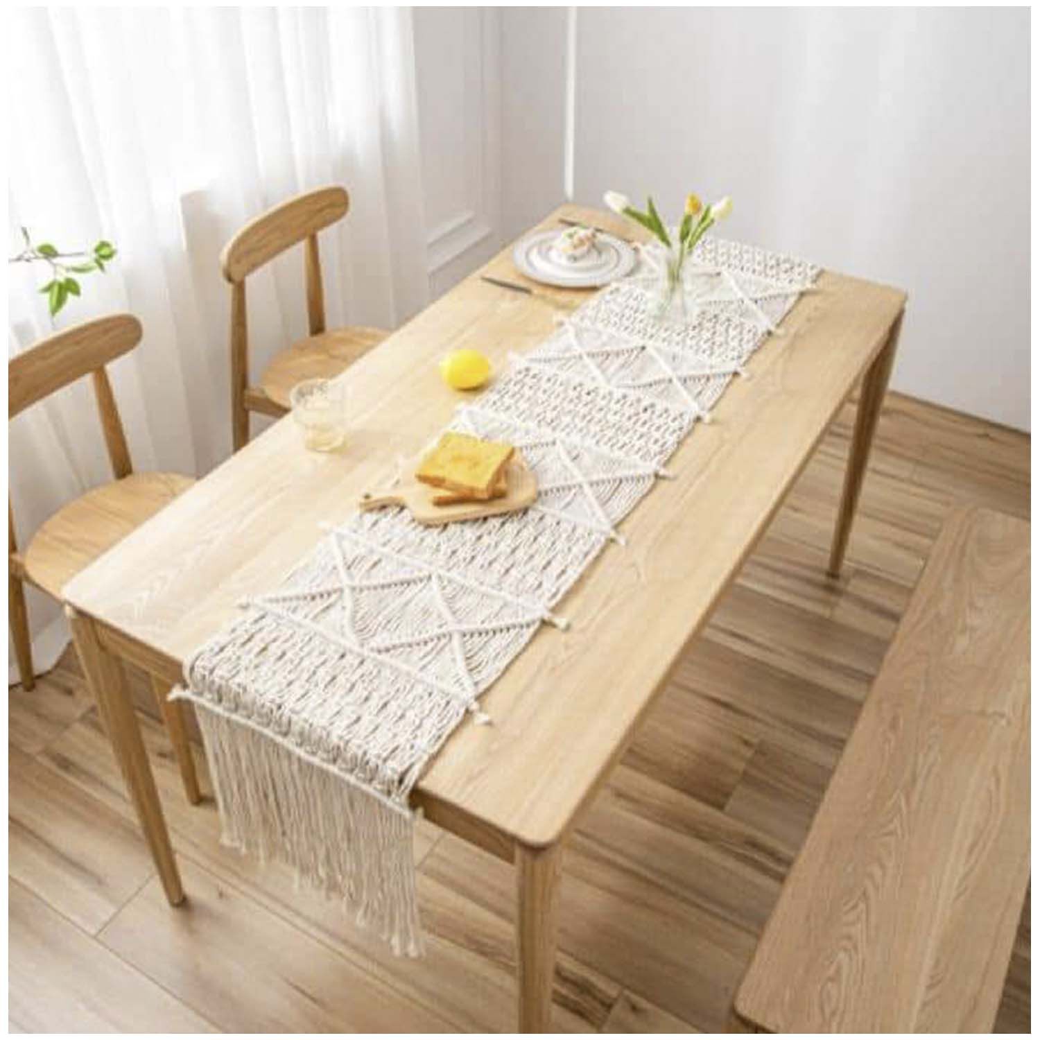 Camino De Mesa Macrame 35*220 Cm Mod08 image number 1.0