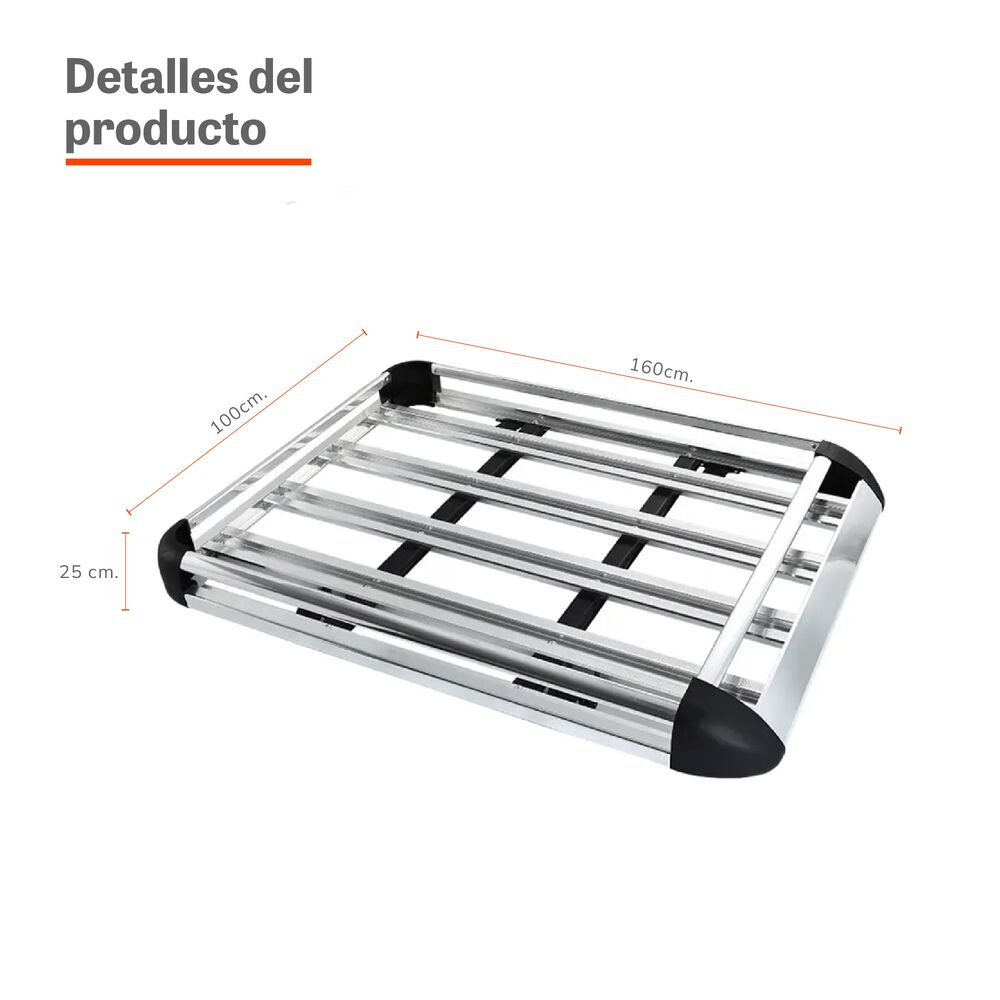 Parrilla Para Auto Aluminio Portaequipaje Universal Xroad image number 3.0