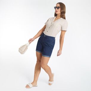 Bermuda B&aacute;sico Tiro Medio Regular Mujer Geeps