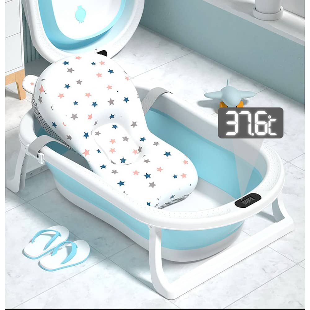 Ba&ntilde;era Celeste Plegable Beb&eacute; + Malla + Term&oacute;metro - Jagima image number 2.0