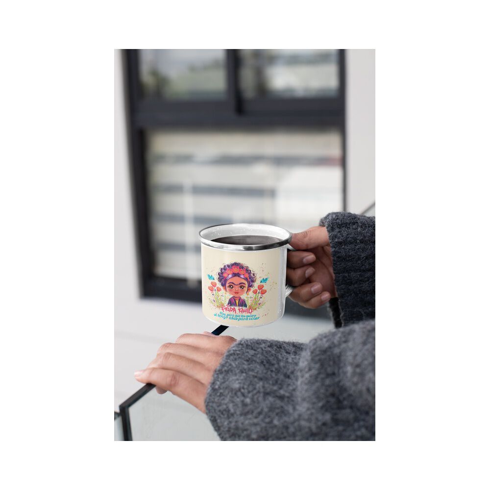 Taza Enlozada Lechera Frida Khalo Pies Para Que Los Quiero image number 2.0