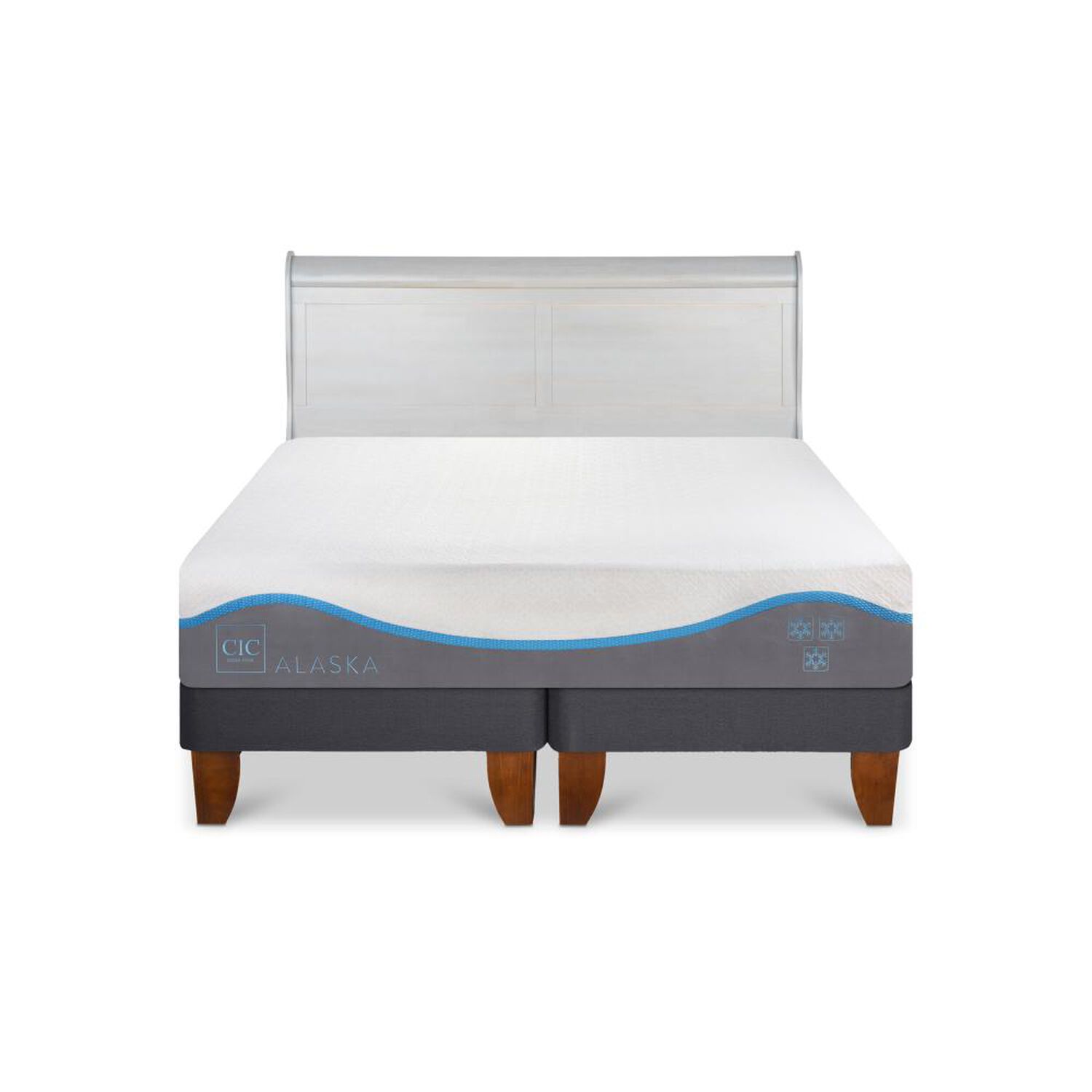 Cama Europea Cic Alaska / King / Base Dividida + Respaldo image number 0.0