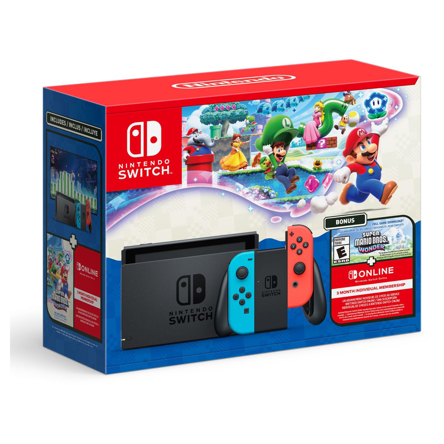 Consola Nintendo Switch 1.1 Neon + Super Mario Bros Wonder + 3 Meses NSO image number 0.0