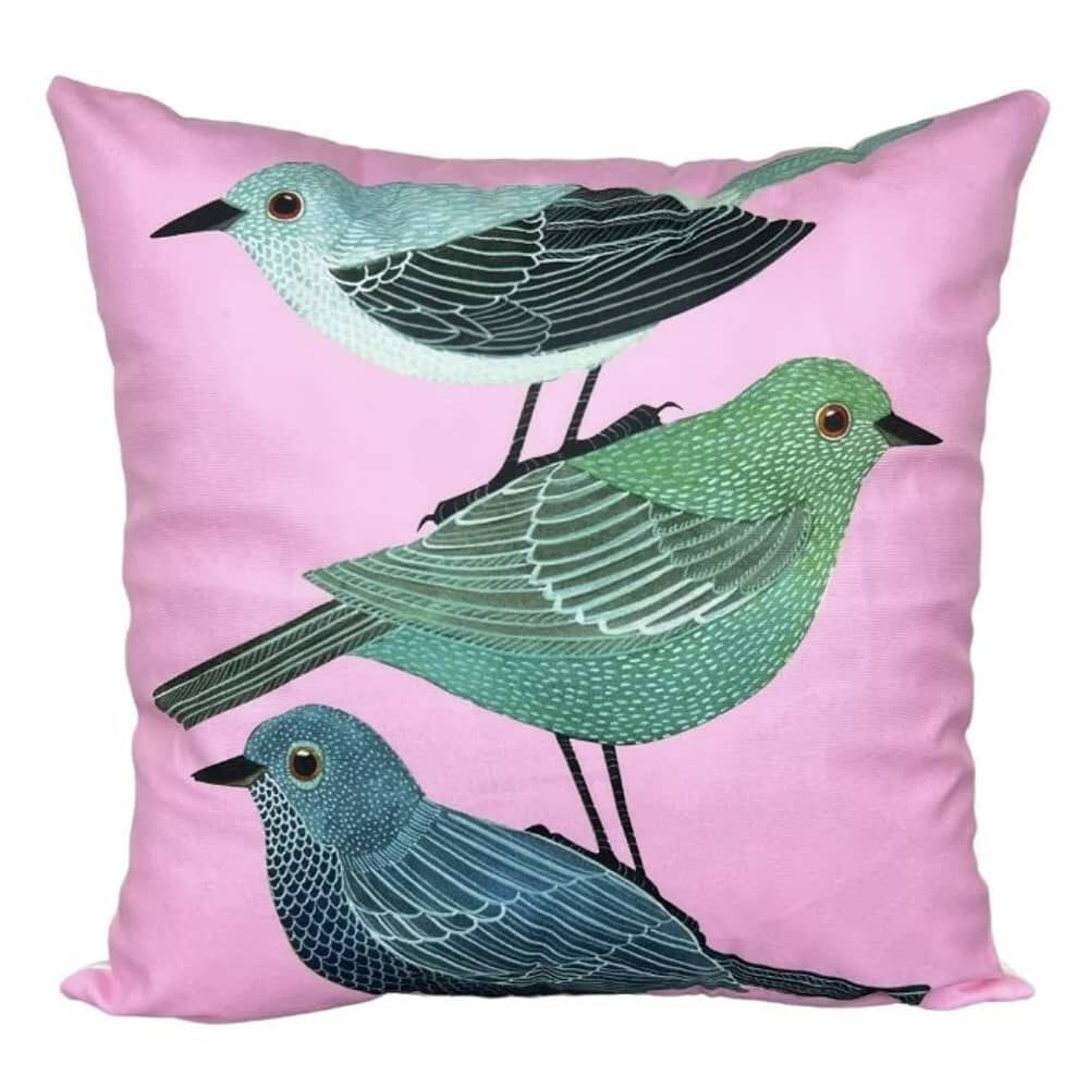 Funda Para Coj&iacute;n Felpa Dise&ntilde;o Estampado Aves 45x45cm image number 3.0