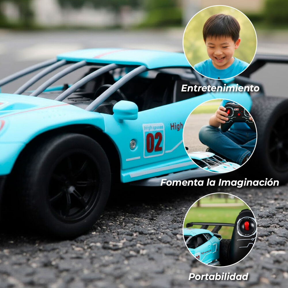 Auto Deportivo A Control Remoto Celeste image number 2.0