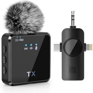 Micr&oacute;fono Inal&aacute;mbrico F11 3x1 Para Iphone Android Y C&aacute;mara Profesional