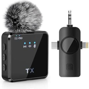 Micr&oacute;fono Inal&aacute;mbrico F11 3x1 Para Iphone Android Y C&aacute;mara Profesional