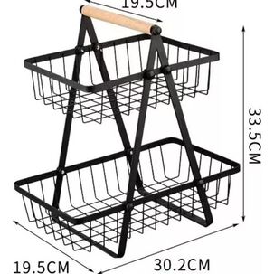 Organizador Cesta Cocina Multiuso Frutero 2 Niveles