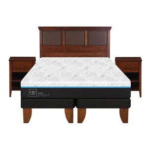 Cama Europea Cic Green Infinity / King / Base Dividida + Set De Maderas