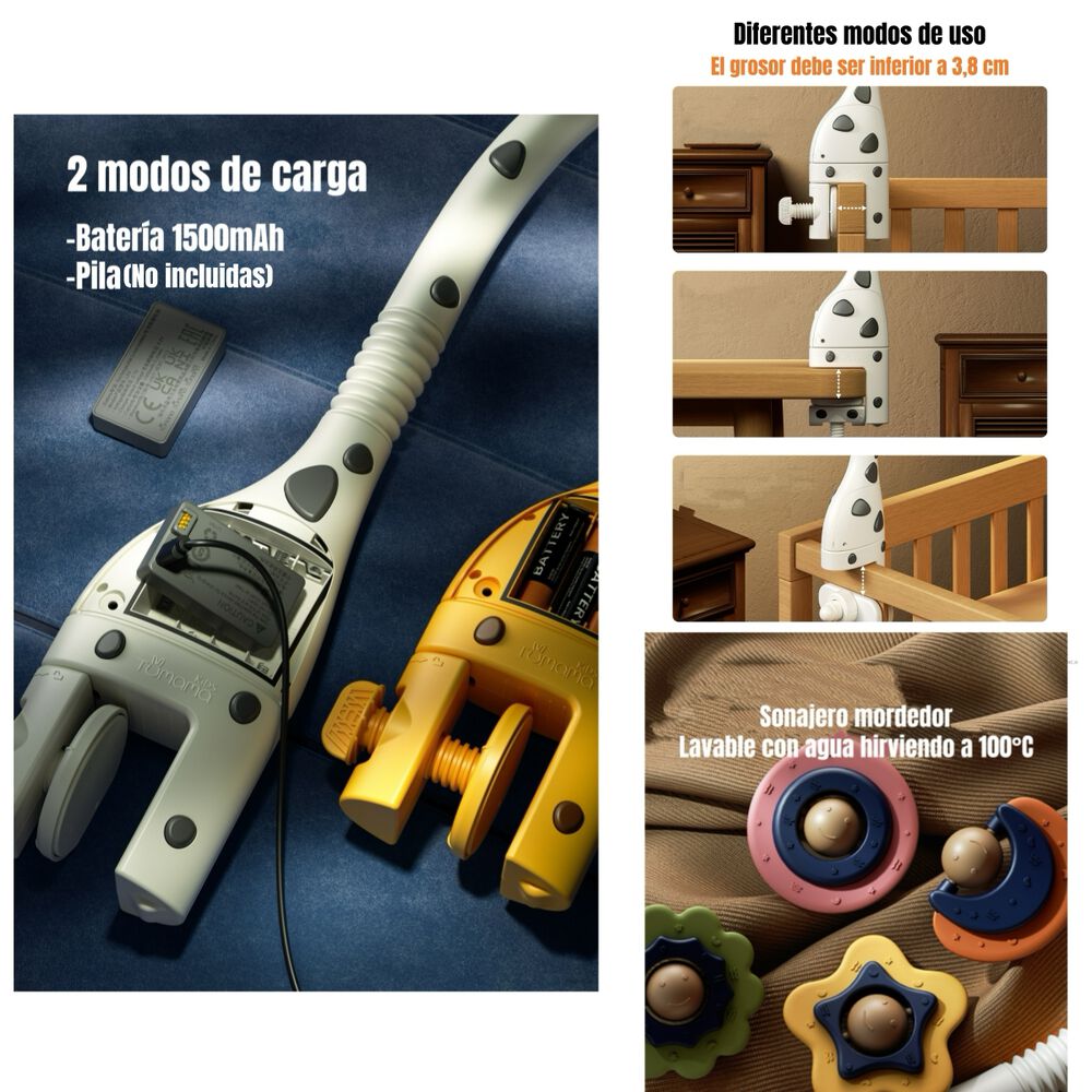 Móvil Y Proyector Luz Espanta Cuco Control Tm177 Lubabycas image number 4.0