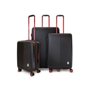 Set 3 Maletas Cabina Mediana Grande Marsella Negra Con Rojo Penguin