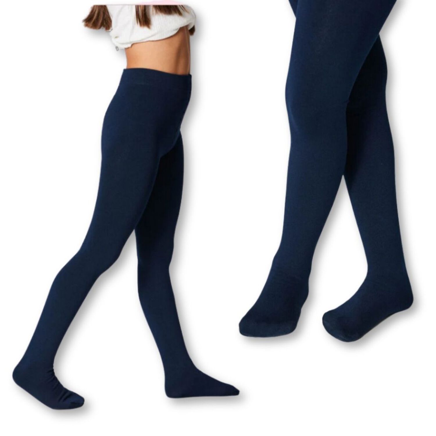 Pack 5 Ballerina Escolar Calcetines Algod&oacute;n Azul Ni&ntilde;a image number 3.0