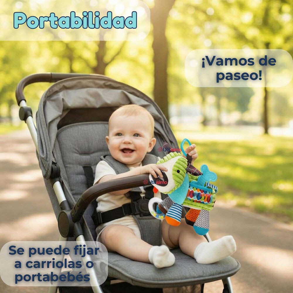 Juguete Peluche Animales Sensorial Con Mordedor Y Sonajero Dise&ntilde;o Perrito Ni&ntilde;a Y Ni&ntilde;o image number 8.0