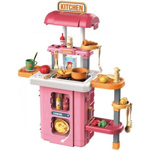 Juguete Set Maleta Cocina 49 Piezas 3 En 1 Rosado Infantil