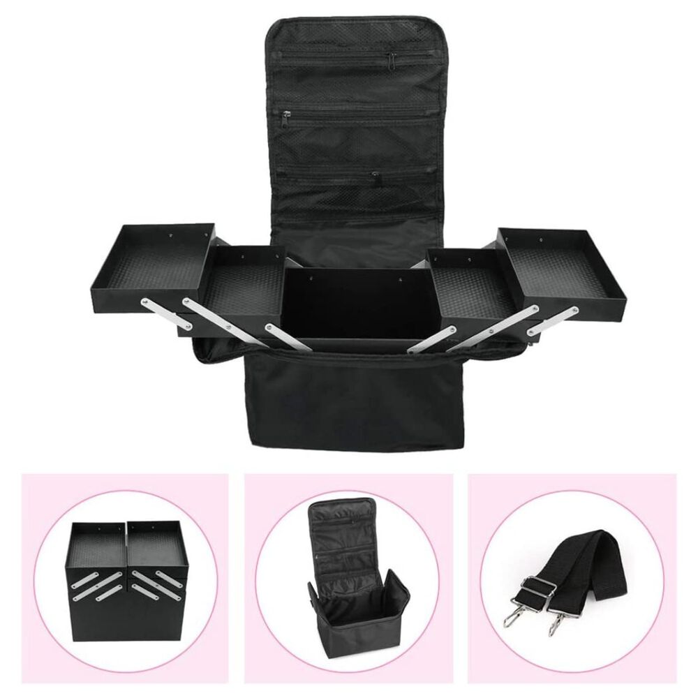 Bolso De Viaje Organizador De Cosméticos Maquillaje Negro image number 4.0