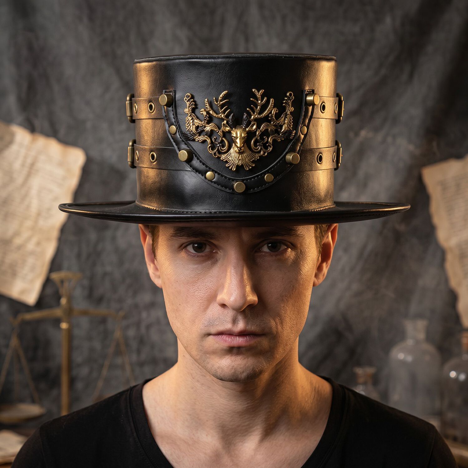 Sombrero Steampunk Disfraz Medico Peste Negra G&oacute;tico image number 4.0