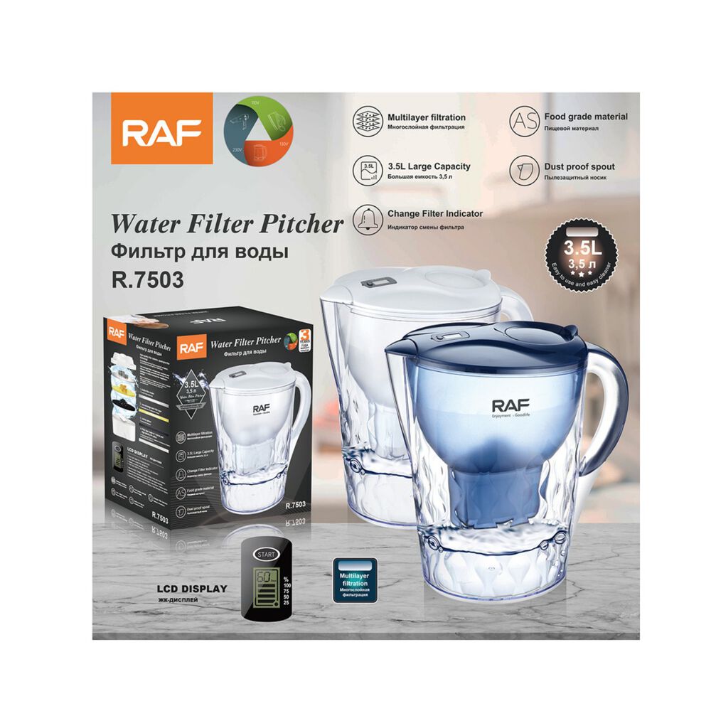 Jarro Filtro De Agua Raf 3,5l Agua Pura Y Saludable En Casa image number 1.0